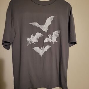 Gray T-Shirt with White Bat Design